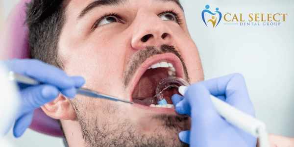 Patient receiving dental checkup